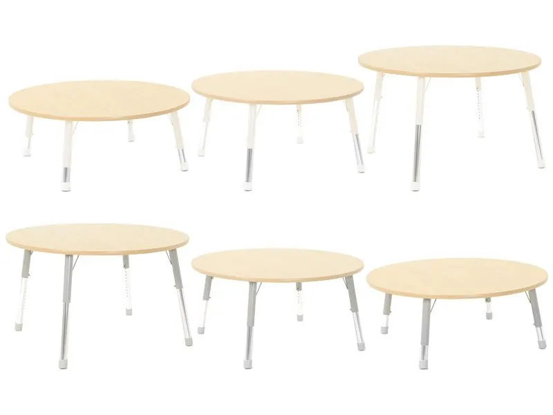 Round table Owlaf with height-adjustable legs in 2 colors Round table Owlaf with height-adjustable legs in 2 colors